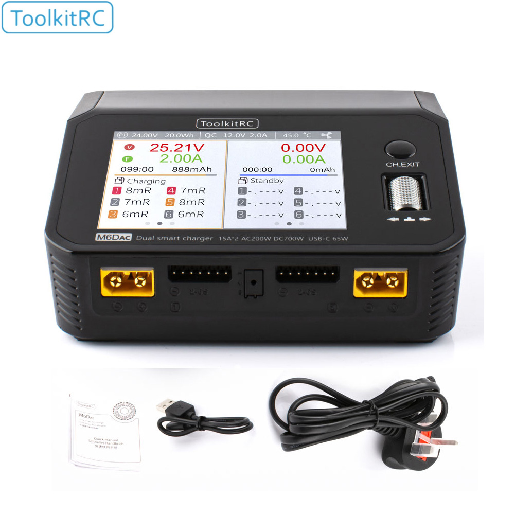 Toolkitrc M6Dac Smart Charger - ToolkitRC M6DAC Dual Channel Smart Lipo
