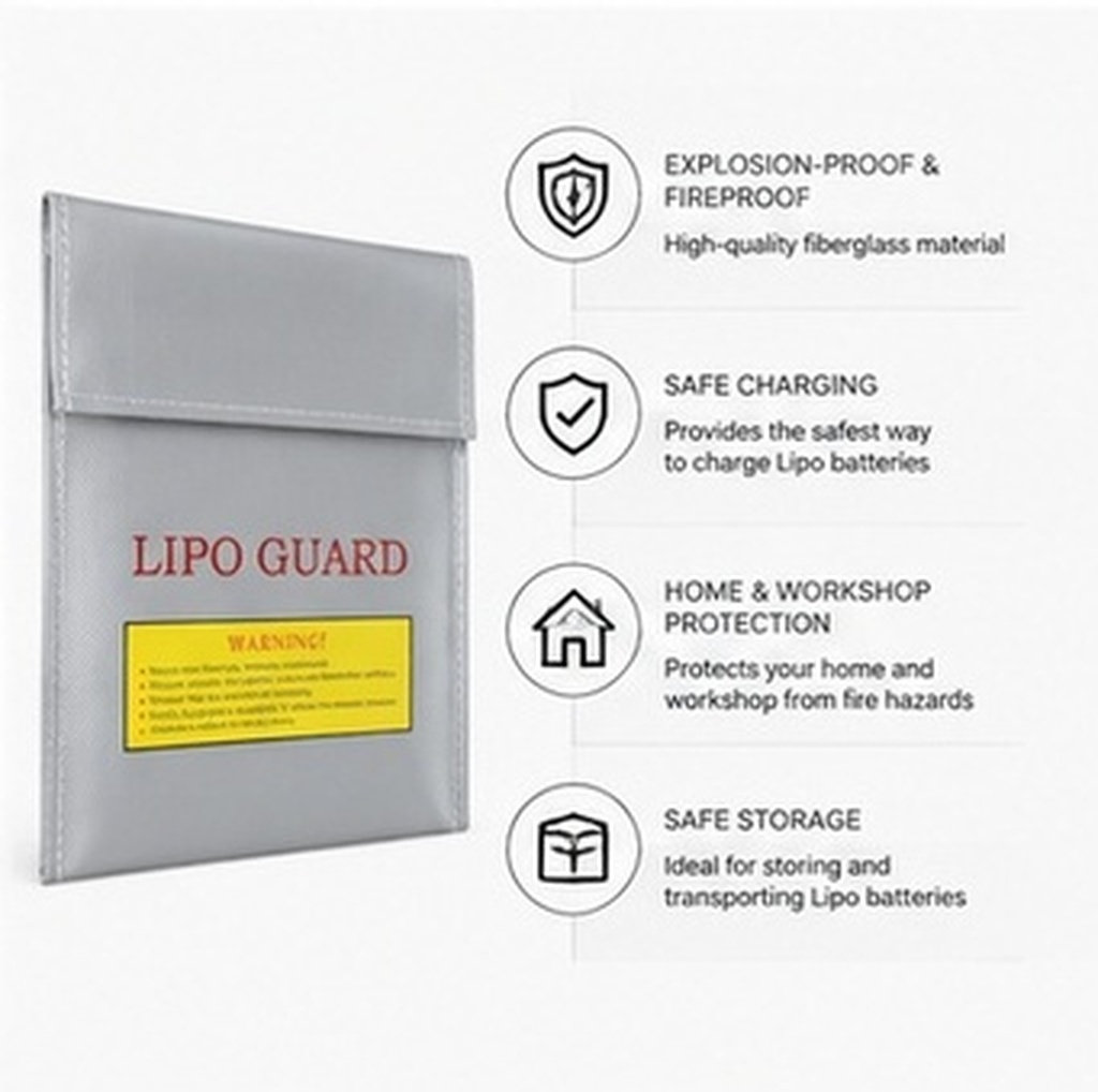 Lipo Battery Fireproof Safety Charge Box - 18x23cm Professional Rc Lipo Battery Fireproof