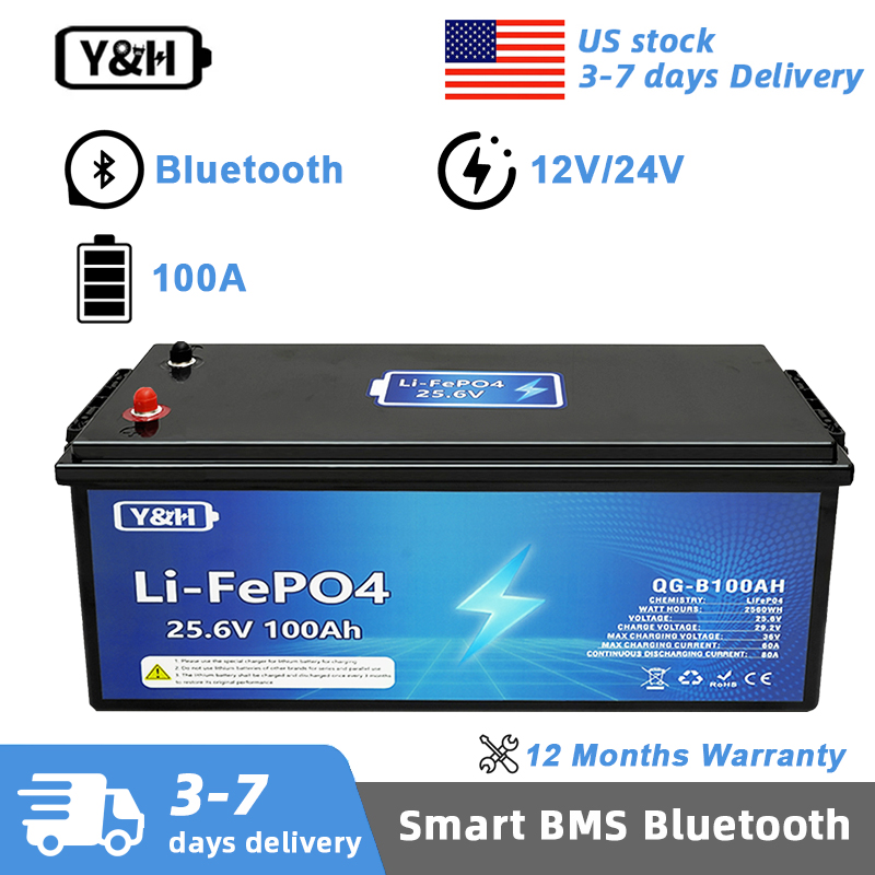 [Local Delivery] Y&H 12V 24V 1 - Lifepo4 12V 100Ah Bms Bluetooth review and price