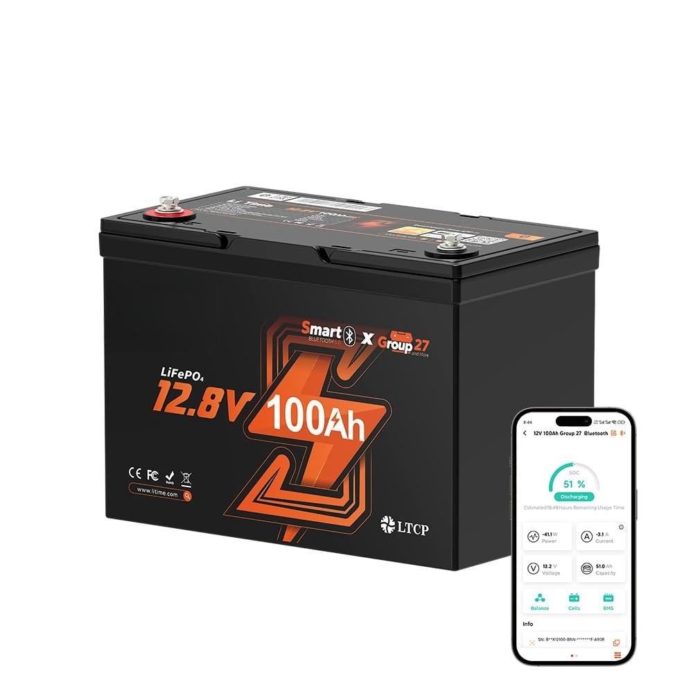 12V 100Ah LiFePO4 Battery, Gro - Lifepo4 12V 100Ah Bms Bluetooth review and price