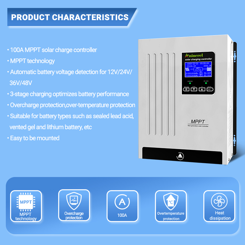 Aninerel 100A Solar Charge Con - Lifepo4 12V 100Ah Bms Bluetooth review and price